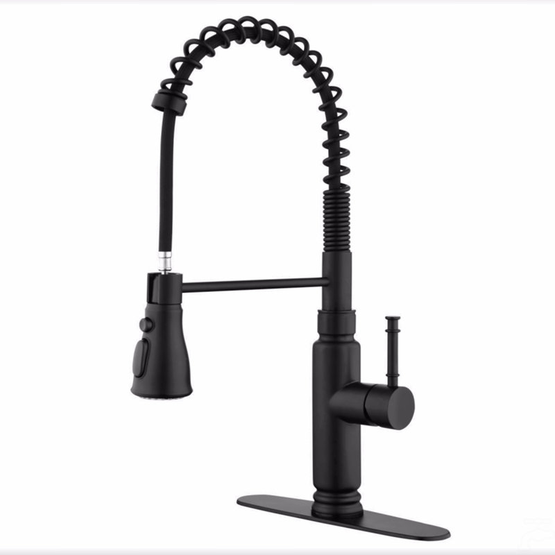 Robinet de cuisine tactile avec douchette extractible, Noir mat