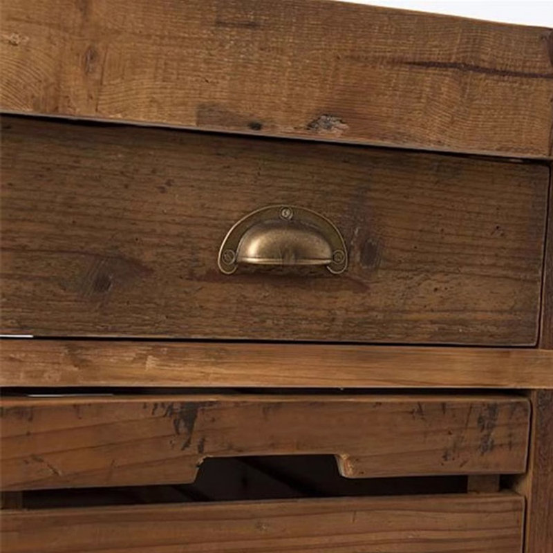 Armoire d'entrée en bois massif American Country, H 31,5 po x l 47,2 po x P 23,6 po