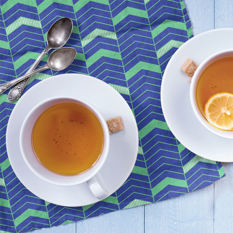 Stephenie Tea Towel Kitchen Towel, Royal Blue/Teal, Cotton Twill