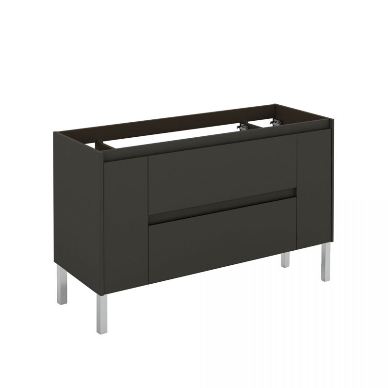 Ambra 47'' W Single Bathroom Vanity Base, Glossy Anthracite
