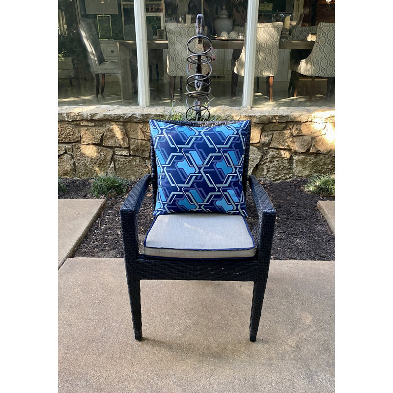 Linked Midnight Square Indoor/Outdoor Pillow Cover & Insert