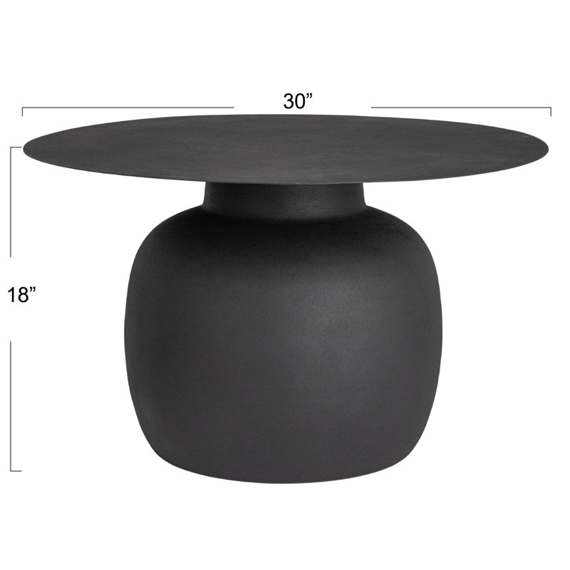 Carter Round Metal Coffee Table, Black