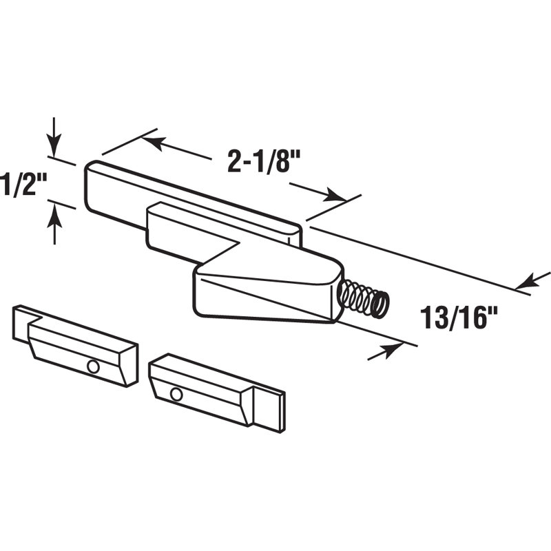 Prime-Line Single Hung Window Latch, Plastic, Black, 2-1/8 in.