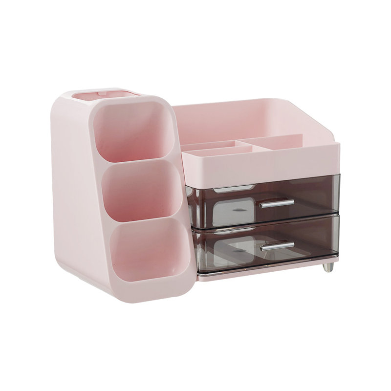 Plastic Makeup Organiser, Pink/Black