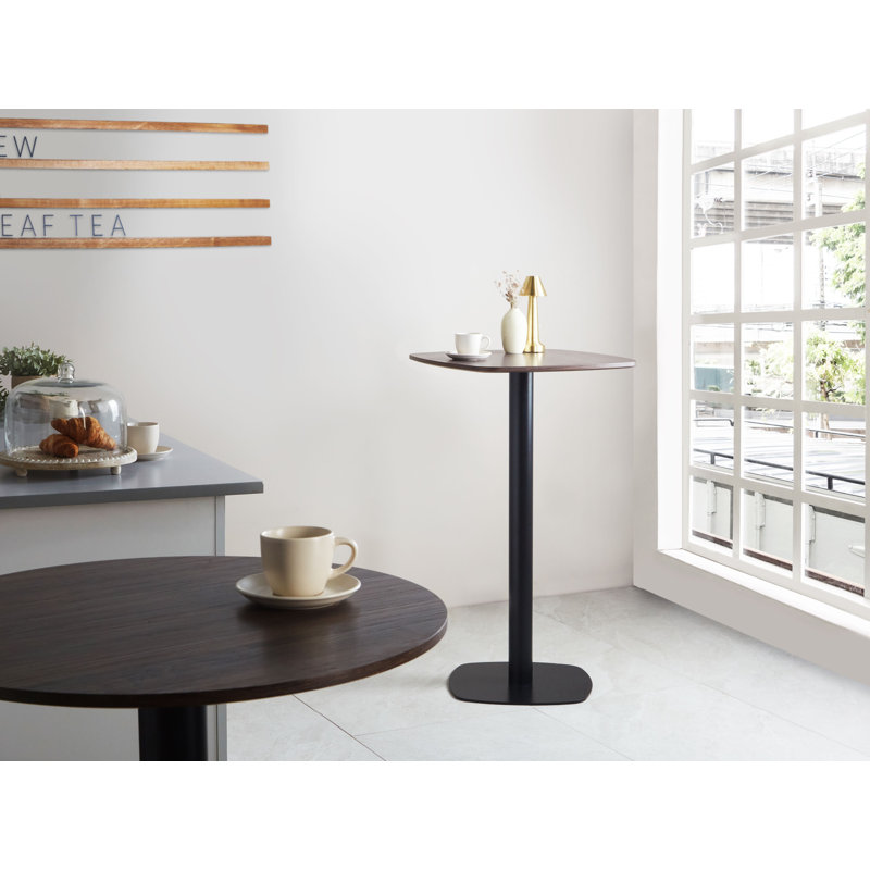 Bar Table Banerjee 60 cm 60 cm, Black,  Dark Brown