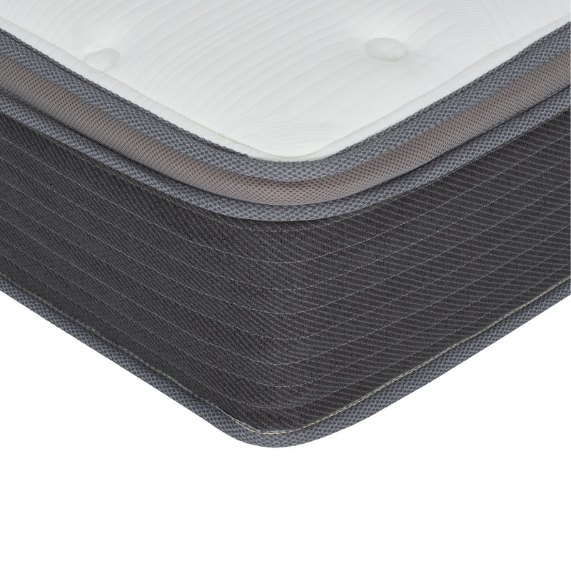12 po Matelas hybride à ressorts ensachés simple dans une boîte, matelas moelleux en mousse viscoélastique gélifiée, blanc / gris