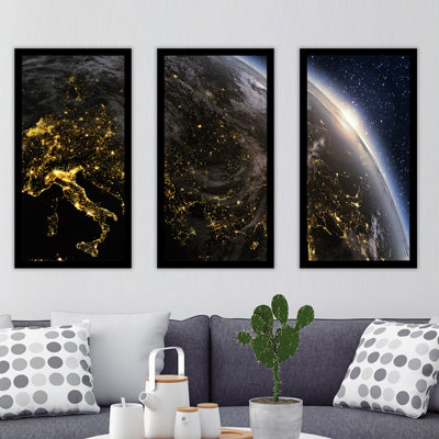 Terre - ensemble de 3 reproductions de photos sur acrylique