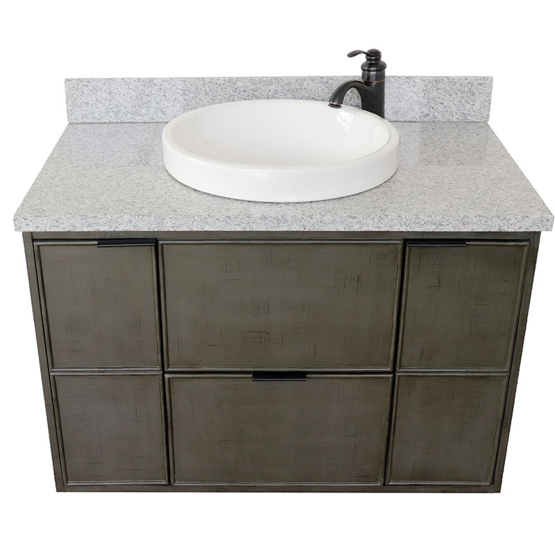 Ensemble de meuble-lavabo simple mural 37 "37", Granite