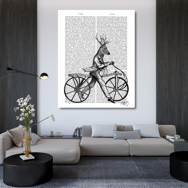 «Dakota Fields Fab Funky», reproduction d'art sur toile tendue: Dandy Deer, H 45 po x l 36 po