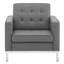 Fauteuil capitonné en cuir végétalien Loft-2015567500