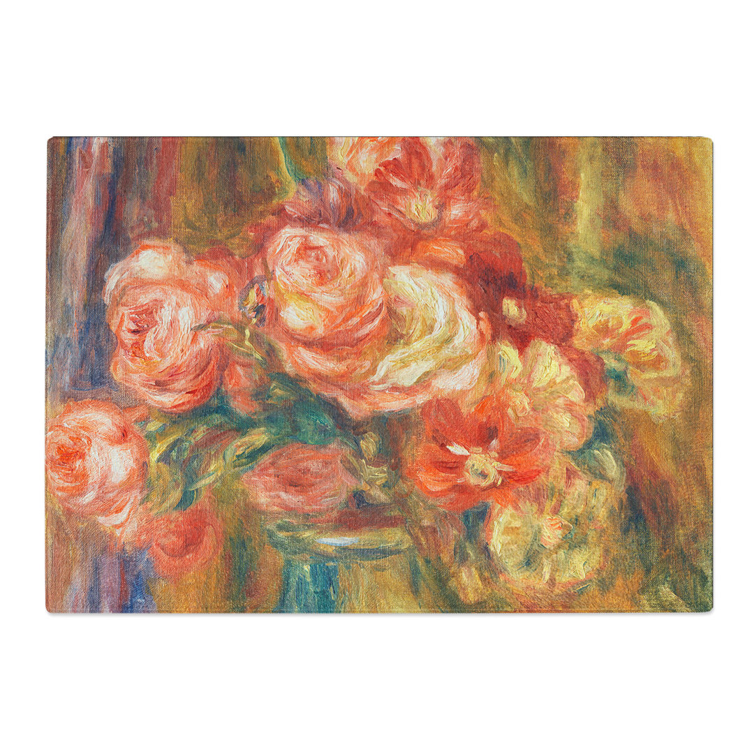 Vase of Roses by Pierre-Auguste Renoir Chopping Board