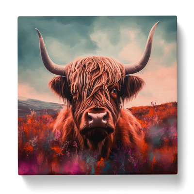 Highland Cow Surrealism - Wrapped Canvas