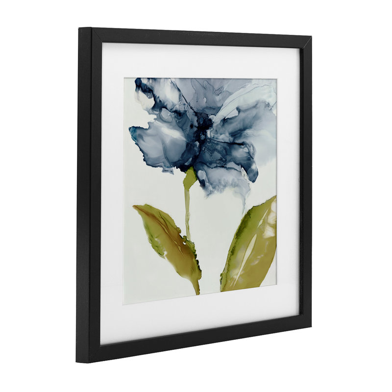 «Fluid Flower Abstraction», reproduction encadrée sous verre, conception de Jacob Q, Cadre noir minuit, H 16 po x l 16 po