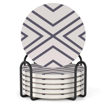 Ensemble de 6 sous-verres gris 4 pouces