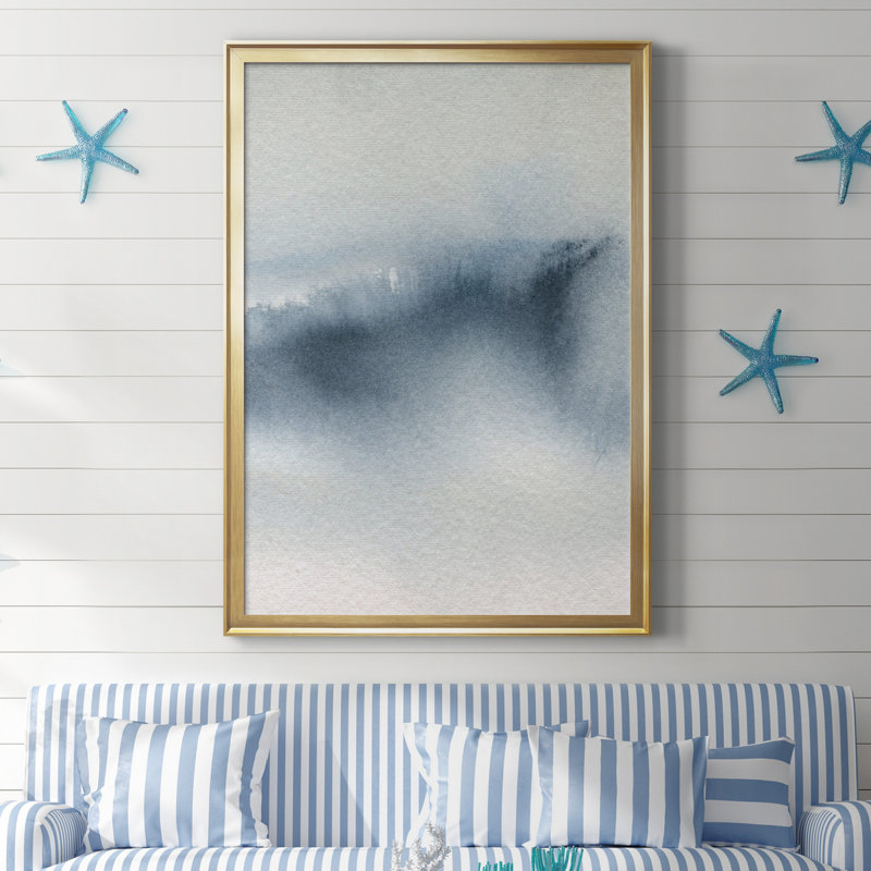Summer Rain I - Peinture sur toile encadrée, H 18,5 po x l 24,5 po x P 1,5 po, Cadre doré