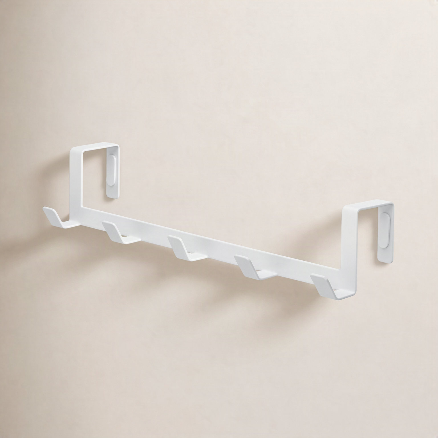 5 - Hook Steel Coat Rack, White