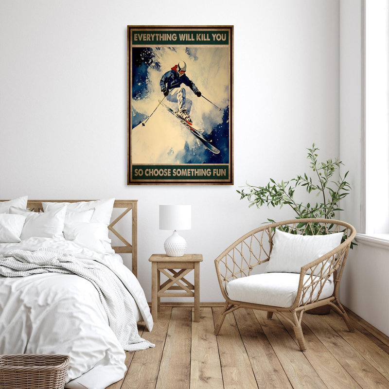 «Skiing so choisir Quelque chose d'amusement» - 1 pièce rectangulaire, H 20 po x l 16 po x P 1,25 po