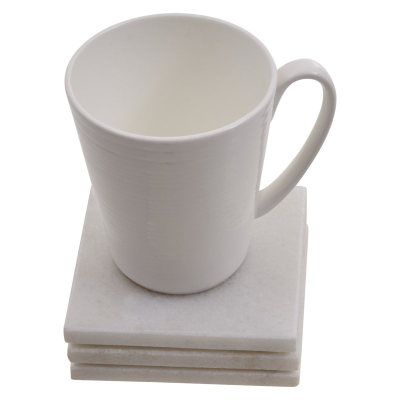 Marble Square 4 Piece Coaster Set