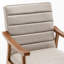 Fauteuil d'appoint Mid-Century moderne, structure en bois massif avec accoudoirs en microfibre d'aspect cuir-1481999309