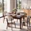 Ensemble de 7 chaises à rallonge en bois avec 6 chaises rembourrées Karoline