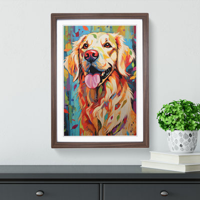 Golden Retriever Modern - Framed Print