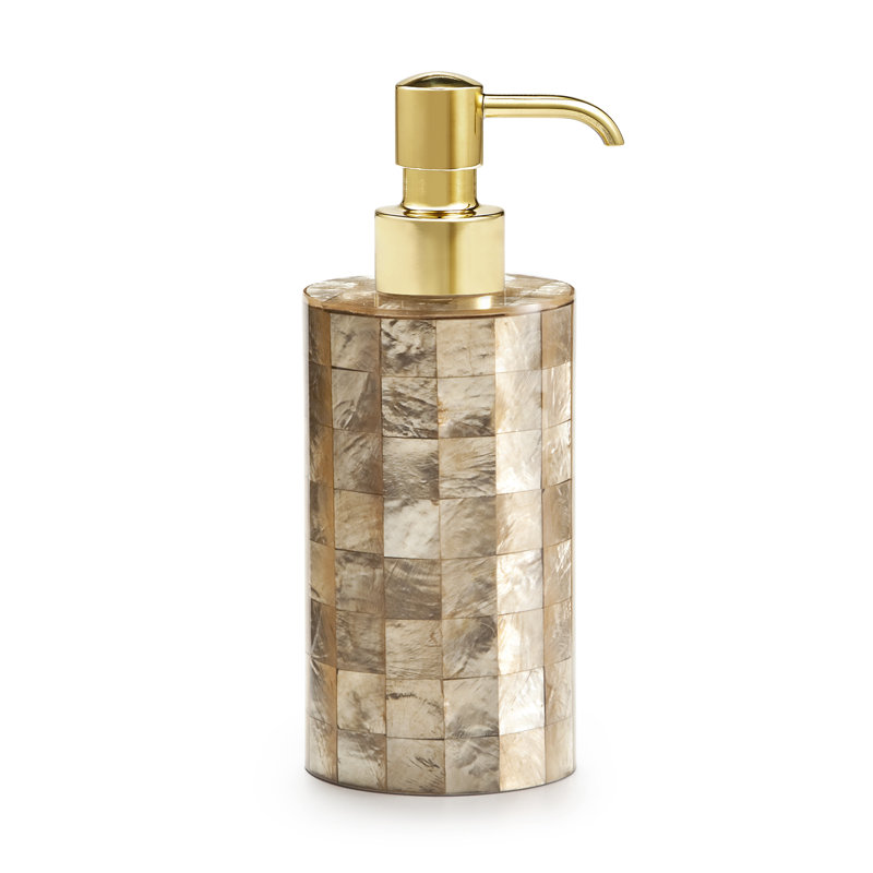 Capiz Soap Dispenser, Champagne/Unplated Brass