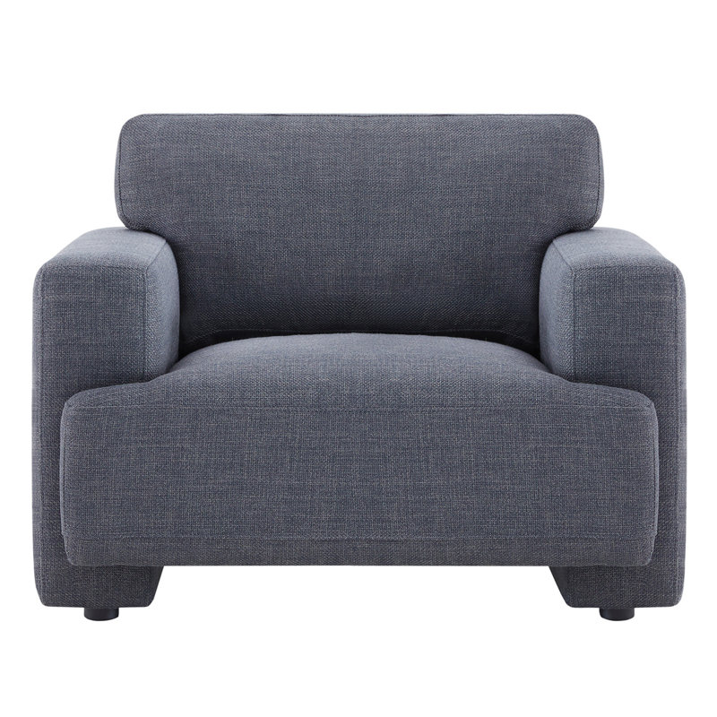Fauteuil surdimensionné rembourré 42 po Ives, Gris anthracite Luna