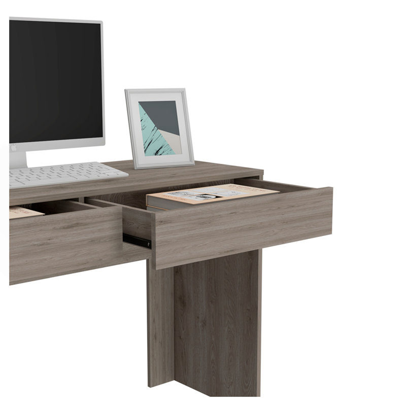 Bureau d'ordinateur à 2 tiroirs Tampa, Beige