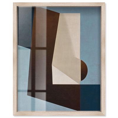Reproduction d'art abstrait moderne Shadowbox de forme monumentale IV par Art Remedy, cadre blond, 24 x 30