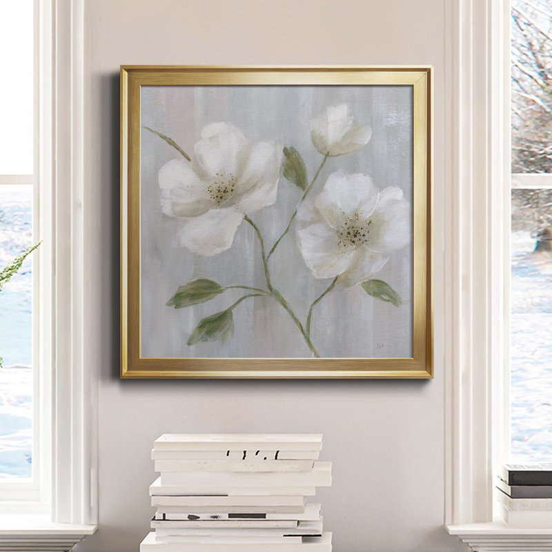 Garden Dreams II - Peinture sur toile encadrée, H 17,5 po x l 17,5 po x P 1,5 po, Or