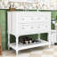 Meuble-lavabo moderne écologique de 36 po avec lavabo en céramique et grand rangement-328954261