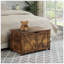 Banc de rangement rustique brun avec intérieur spacieux et poignée en forme de U, organisateur de coffre à jouets polyvalent et solution d'assise pour plusieurs pièces, assemblage facile et fabrication durable