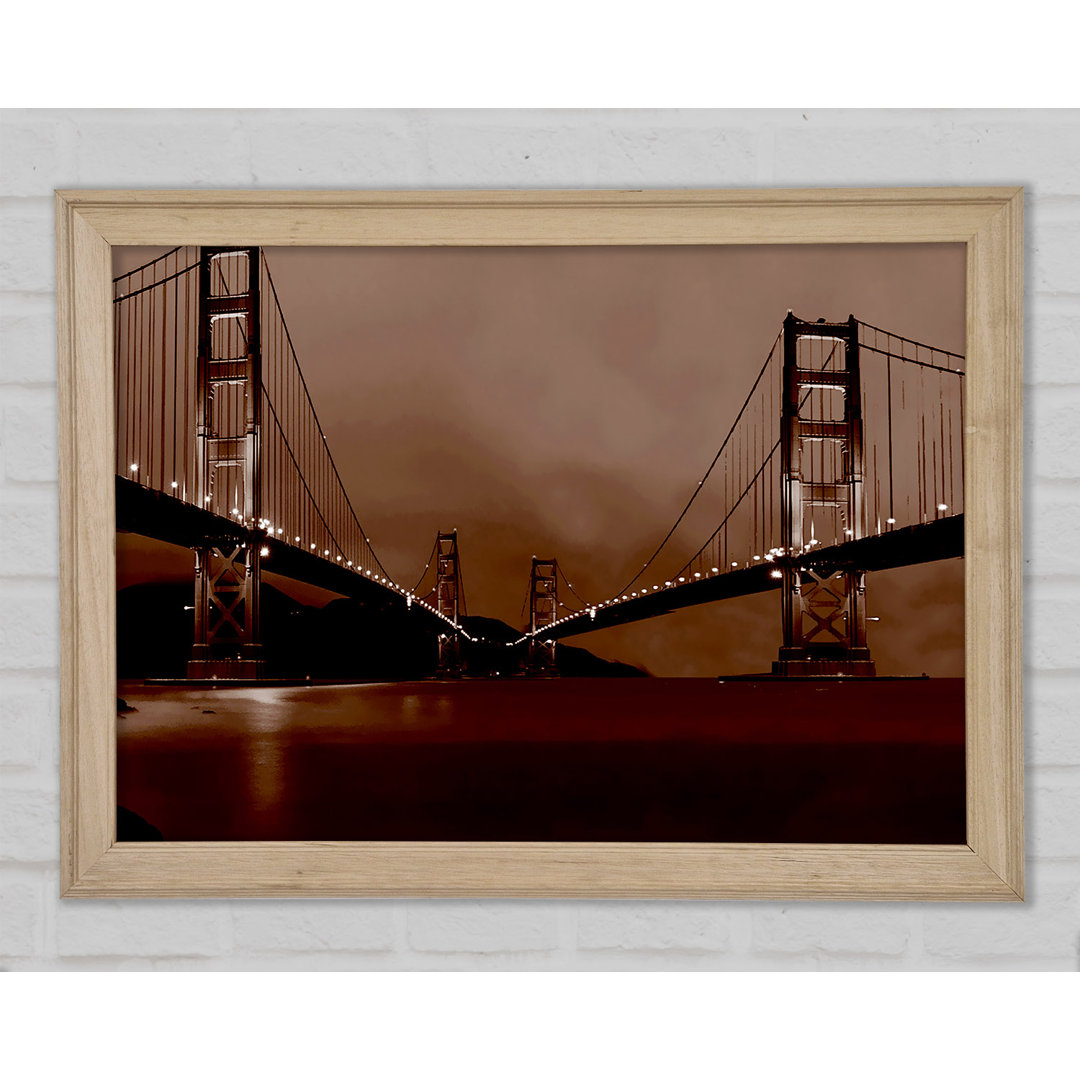 Golden Gate Bridge Zwillinge Braun - Druck