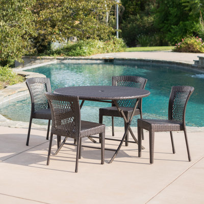 Shantay Outdoor Wicker 5 Piece Dining Set by Orren Ellis