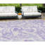 Tapis lavable 10 pi x 14 pi ivoire et mauve lavande à motif cachemire pour l'extérieur