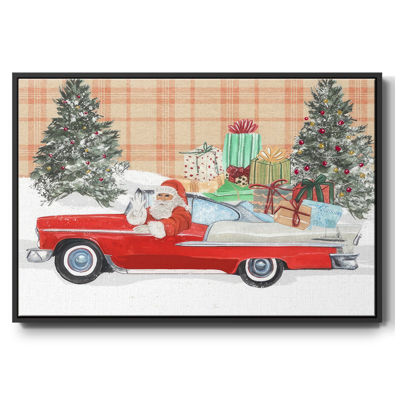 Père Noël sur roues II, Noir, H 17 po x l 25 po x P 1,5 po