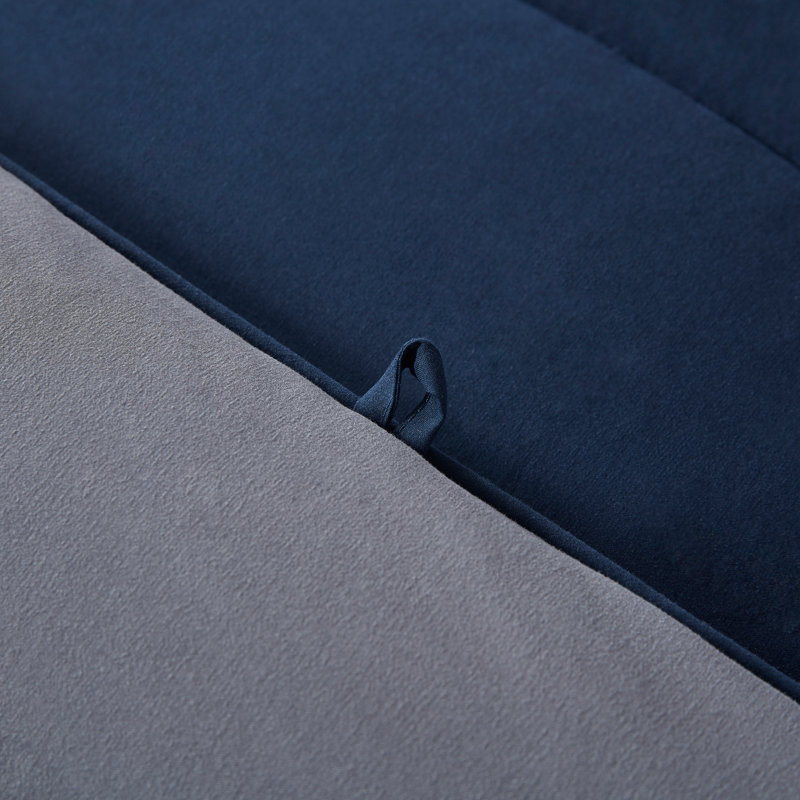 Box Stitch Comforter, King Comforter, Navy/Gray