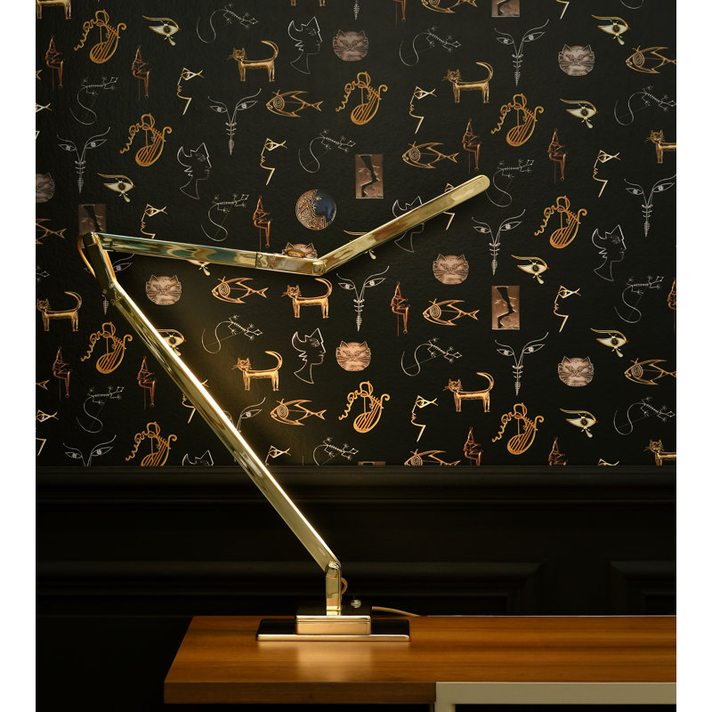 The Wall - Jean Cocteau Joyaux Wallpaper Double Roll by Jean Cocteau, Noir