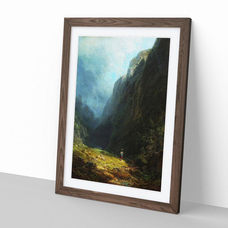 High Valley by Carl Spitzweg - Picture Frame Painting, Walnut Framed, 36cm H x 27cm W x 2cm D