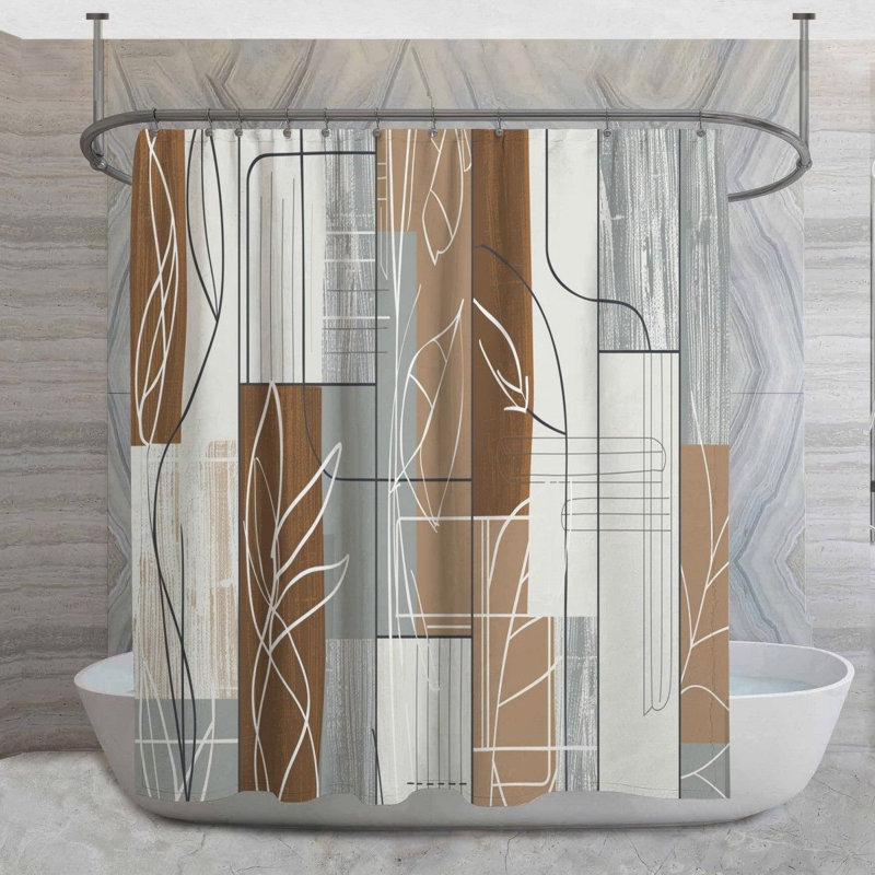 Rideau de douche moderne abstrait à motif de salle de bain, H 93 po x l 70 po