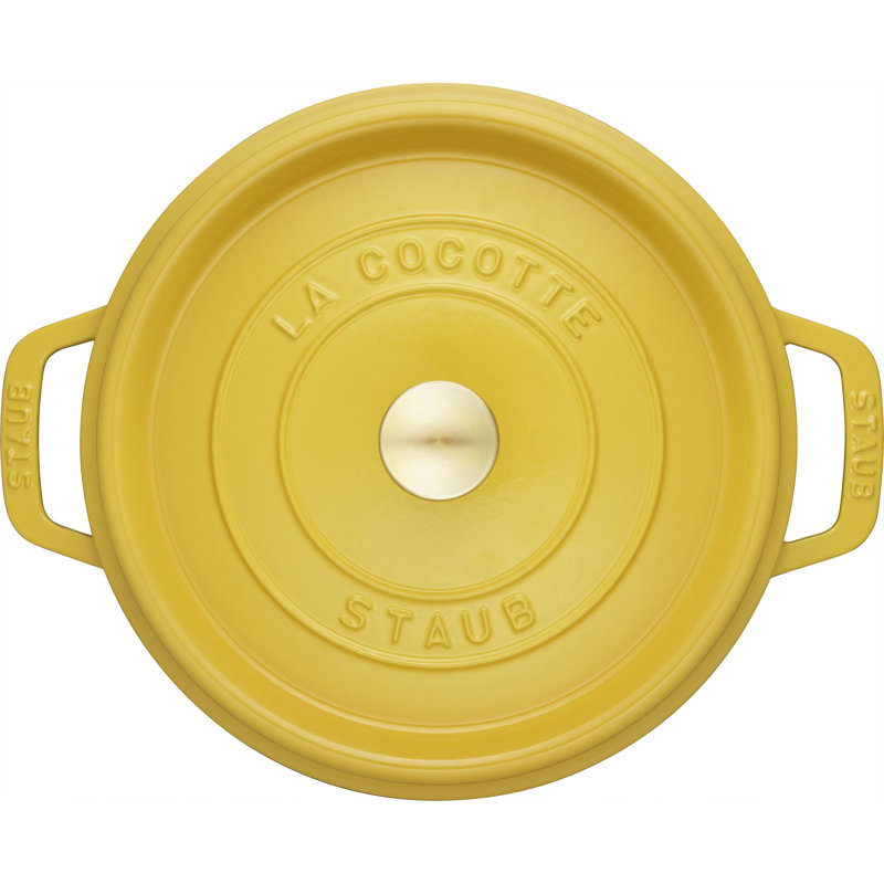 La Cocotte Cast Iron Round Cocotte, Citron, 5.5 quarts