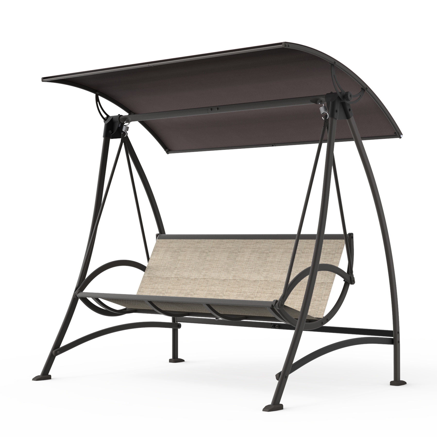 Arlmont & Co. Tindell Porch Patio Swing With Adjustable Canopy, Swing