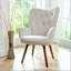 Fauteuil à oreilles Mid-Century moderne capitonné-1673436085