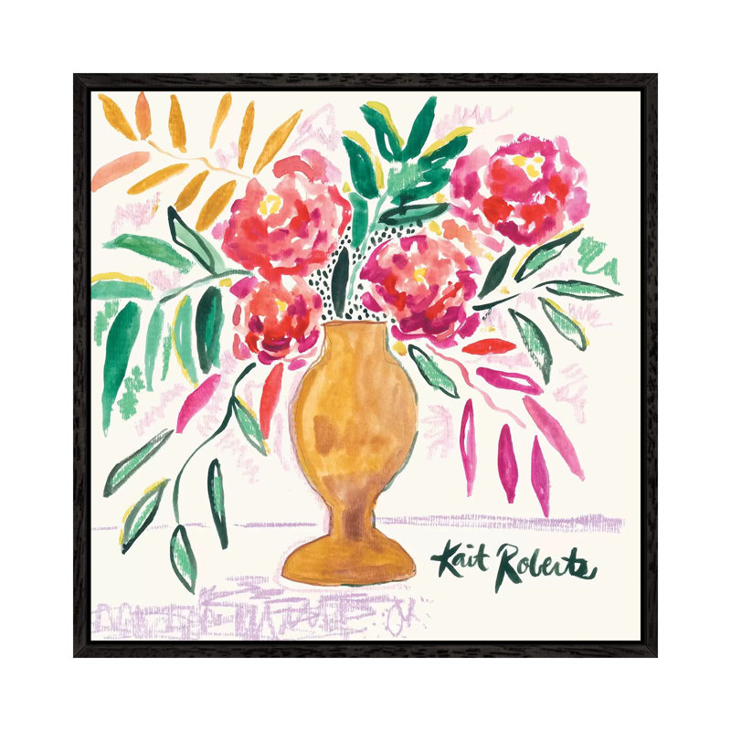 Fancy And Fresh by Kait Roberts - Painting on Canvas, 45.72cm H x 45.72cm W x 3.81cm D, Black Framed