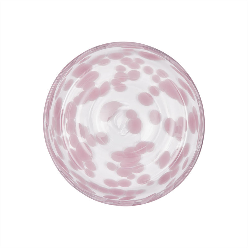 Jali Handmade Glass Salad/Dessert Plate, Rose/Clear