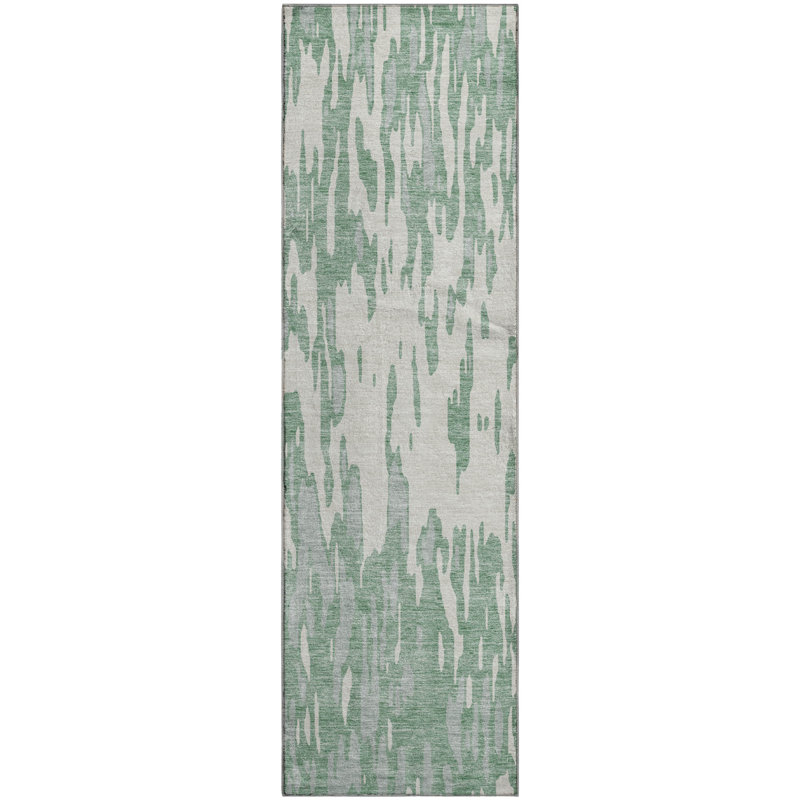 Premium Machine Washable Prisco Sage Rug, Runner 2'3" x 7'6"