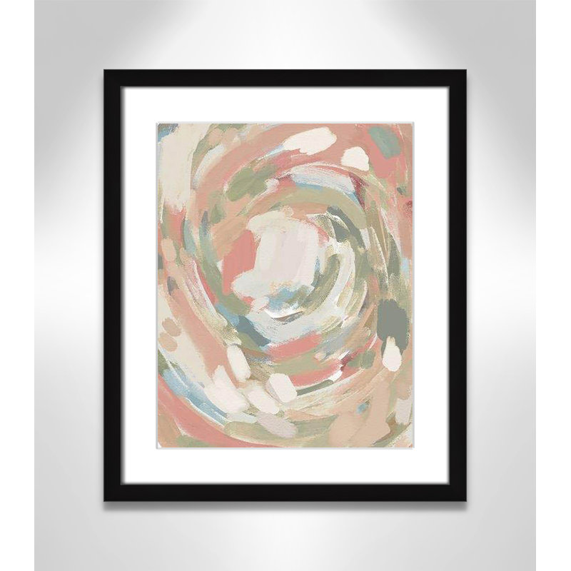 «Carmelo Abstract Energy Spring Colors on Paper» par Leah Straatsma, reproduction, Cadre noir mat