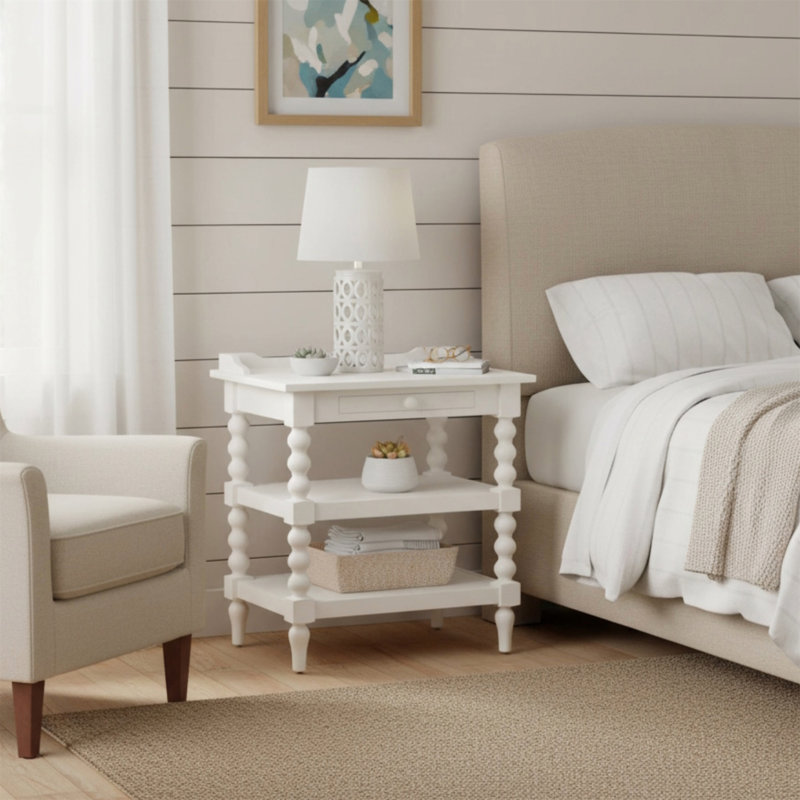 Aria Antique White Nightstand (Only Nightstand)