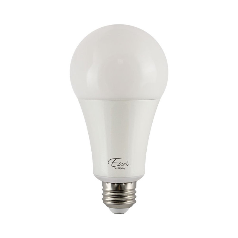 Euri Lighting A21 LED Bulb, 22W, 2550 lm, 150W Eq., 4000K, E26, Dimmable, UL, 4000K