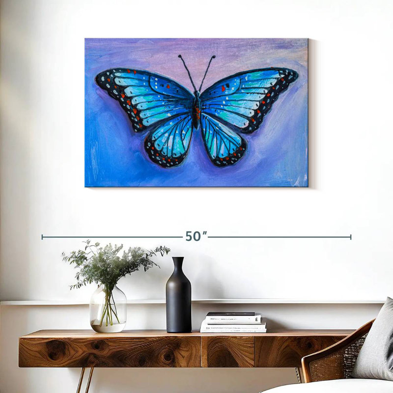 Brampt Blue Butterfly, 24" H x 36" W